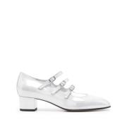 Zilveren Leren Pumps met Verstelbare Bandjes Carel , Gray , Dames