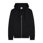 Zwarte Merinowol Zip-Up Hoodie Courrèges , Black , Heren