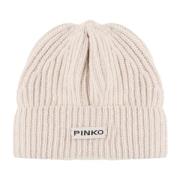 Beige Wol Beanie Hoed Pinko , Beige , Dames