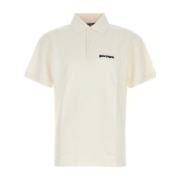 Witte Piquet Polo Shirt Palm Angels , White , Heren