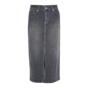 Grijze Denim Rok Klassieke Stijl Part Two , Gray , Dames