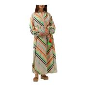 Maxi Jurk Opsianos Witte Kleur Devotion , Multicolor , Dames