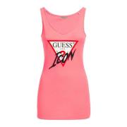 Elegant Tanktop met 3-D Print Guess , Pink , Dames