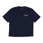 Oversized Serif Luxe Tee Dark Night Tommy Hilfiger , Blue , Heren