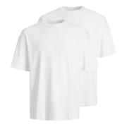 Heren T-Shirt Doppelpack Long-Line Fit Jack & Jones , White , Heren