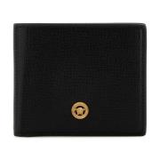 Stijlvolle Medusa Biggie Leren Portemonnee Versace , Black , Heren