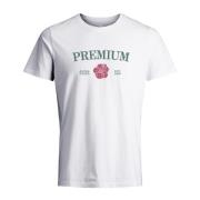 Bloemen Label Print T-shirt Jack & Jones , White , Heren