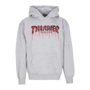 Bloeddruppel hoodie licht staal/rood Thrasher , Gray , Unisex