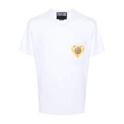 Casual Katoenen T-Shirt voor Mannen Versace Jeans Couture , White , He...