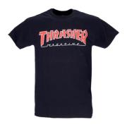 Zwart/Rood Tee Korte Mouw Crew Neck Thrasher , Black , Unisex