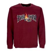 Maroon Crewneck Sweatshirt met Aangepaste Print Thrasher , Brown , Uni...