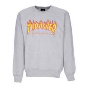 Flame Crewneck Sweatshirt Licht Staal/Geel Thrasher , Gray , Unisex