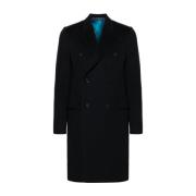 Zwarte Wol-Kasjmier Jas Paul Smith , Black , Heren