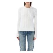 Witte Cable-Knit Crewneck Sweater Ralph Lauren , White , Dames