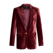 Rode Velvet Jas met Pegaso Motief Etro , Red , Dames