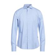 Geborduurd Katoenen Overhemd Aquascutum , Blue , Heren