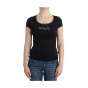 Zwart Nylon Top T-shirt Roberto Cavalli , Black , Dames