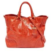 Pre-owned Leather totes Prada Vintage , Orange , Dames