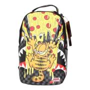 Garfield Pizza Drips Zwarte Rugzak Sprayground , Multicolor , Unisex