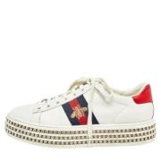 Pre-owned Leather sneakers Gucci Vintage , White , Dames