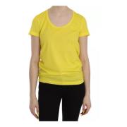 Gele Ronde Hals Blouse Logo Details Dsquared2 , Yellow , Dames