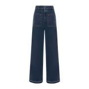 Op Maat Gemaakte Denim Jeans Kiton , Blue , Dames