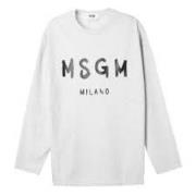 Logo Print T-Shirt Msgm , Gray , Heren