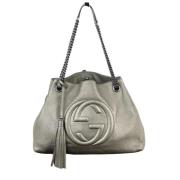 Pre-owned Leather gucci-bags Gucci Vintage , Gray , Dames