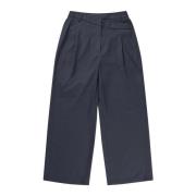 Elegante Navy Broek met Taille Detail Munthe , Blue , Dames