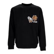 Zwarte Lichtgewicht Crewneck Sweatshirt Zachte Pasvorm Disclaimer , Bl...