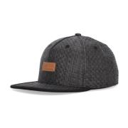 Straw Snapback Flat Visor Cap Black Dolly Noire , Black , Heren