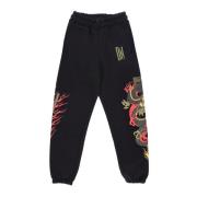 Draken Sweatpants Zwart Fleece Elastisch Dolly Noire , Black , Heren