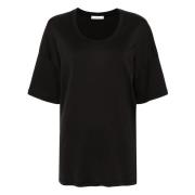 Casual Katoenen T-shirt Lemaire , Black , Dames