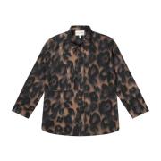 Bruine Oversized Shirt met Print Munthe , Brown , Dames