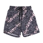 Luipaardprint Shorts Roze/Grijs Vision OF Super , Gray , Heren