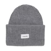 Wol Blend Beanie Hoed Grijs Amish , Gray , Heren