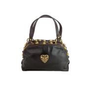 Pre-owned Leather handbags Gucci Vintage , Black , Dames