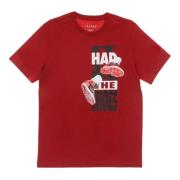 Rode Crew Neck Katoenen T-shirt Jordan , Red , Heren