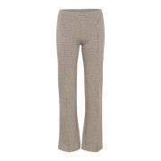 Bruin Geruite Straight-Leg Broek Part Two , Brown , Dames