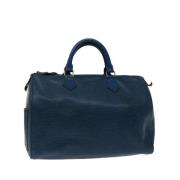 Pre-owned Leather handbags Louis Vuitton Vintage , Blue , Dames