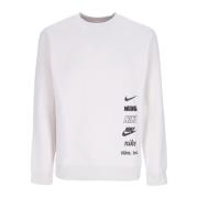 Mannen Crewneck Sweatshirt met Mlogo Nike , White , Heren