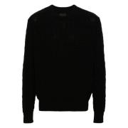 Zwarte 4G Patroon Crew Neck Sweater Givenchy , Black , Heren