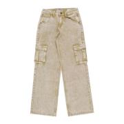 Cargo Broek met Zakken en Logo Guess , Beige , Dames