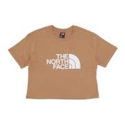 Cropped Easy Tee Amandel Boter/Wit The North Face , Beige , Dames