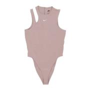 Essentiële Bodysuit Tank Diffused Taupe/Wit Nike , Pink , Dames