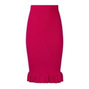 Roze Gerimpelde Peplum Midi Rok Nina Ricci , Pink , Dames