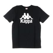 Slim Heren T-Shirt Zwart/Wit Kappa , Black , Heren