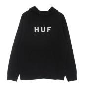 Zwart Logo Hoodie Lange Mouw HUF , Black , Heren