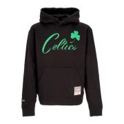 Boston Celtics Logo Hoodie Zwart Mitchell & Ness , Black , Heren