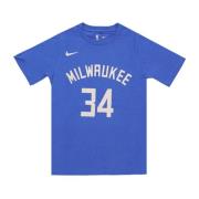 Giannis Antetokounmpo NBA City Edition Tee Nike , Blue , Heren